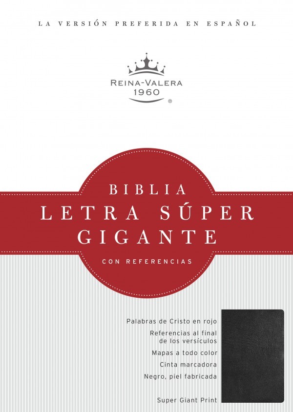 RVR 1960 Biblia Letra Súper Gigante, negro piel fabricada