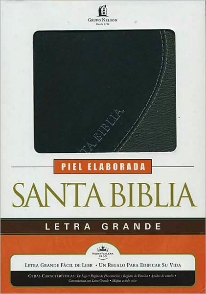 Biblia letra grande. Piel especial. 2 tonos. Gris - RVR60