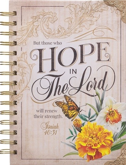Diario Hope in the Lord (Isaías 40:31). Tapa dura. Crema/azul océano. Espiral (inglés)