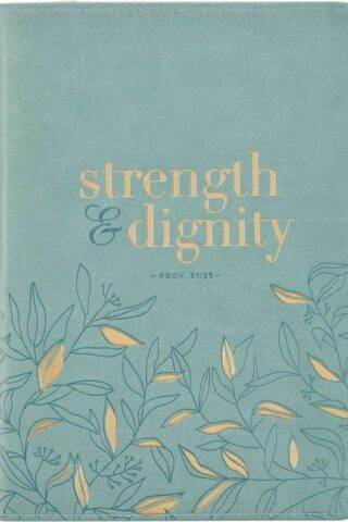 Diario Strength & dignity (Proverbios 31:25). 2 tonos. Verde azulado. Cremallera (inglés)