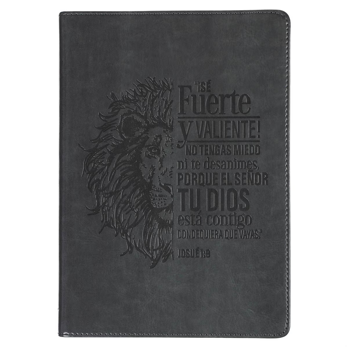 Diario Sé fuerte y valiente (Josué 1:9). 2 tonos. Gris
