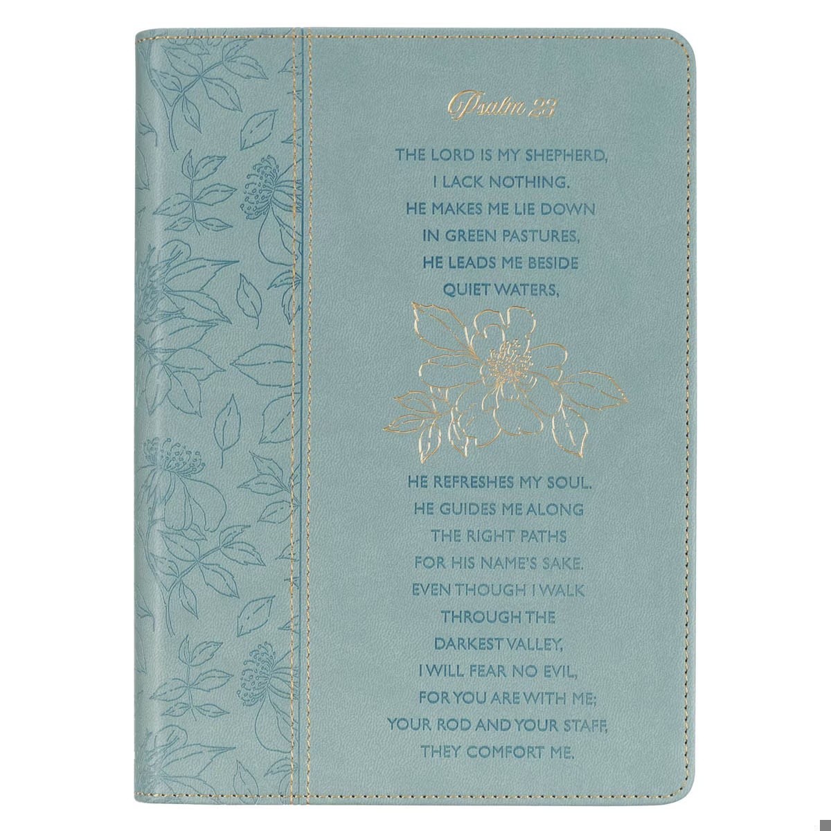 Diario Salmo 23. 2 tonos. Verde azulado. Cremallera (inglés)