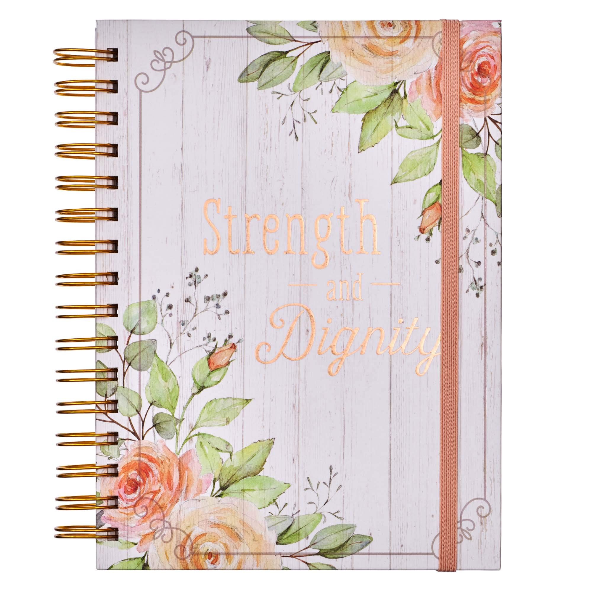 Diario Strength & Dignity. Tapa dura. Flores. Espiral