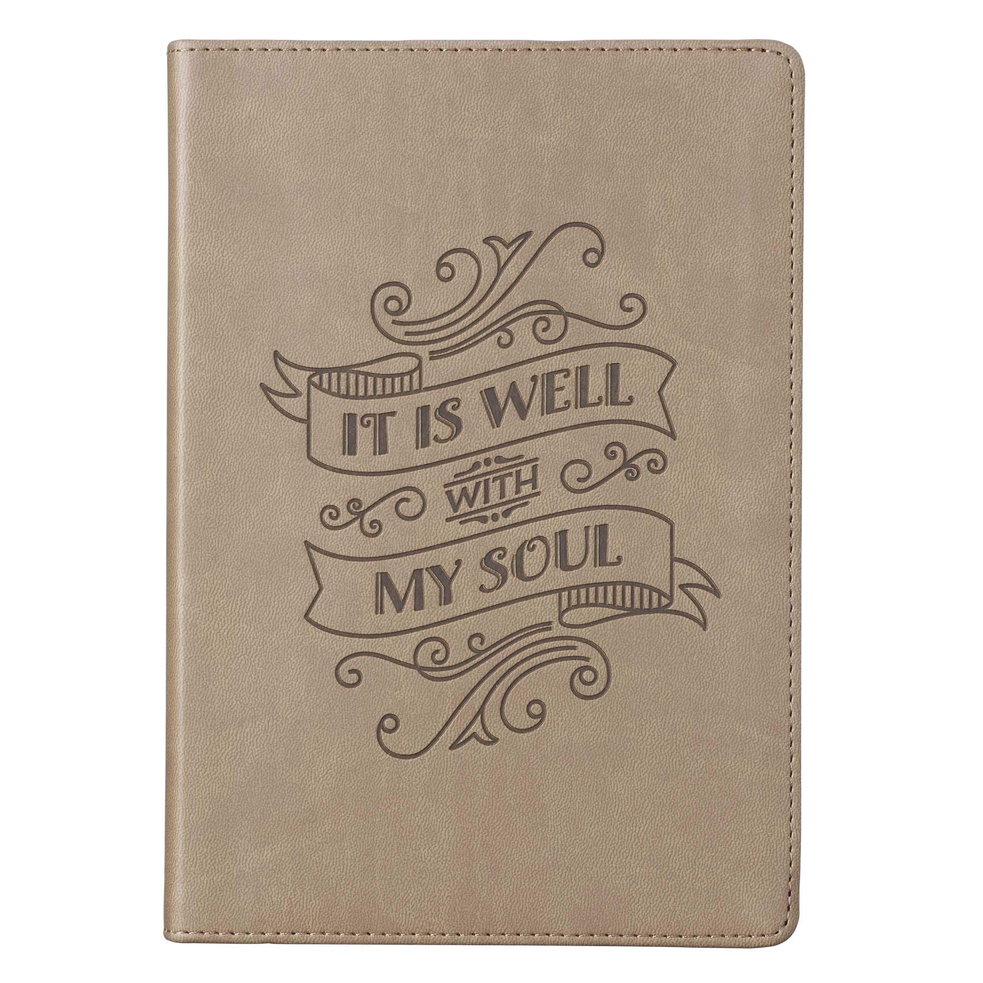 Diario It is well with my soul. Imitación piel. Marrón