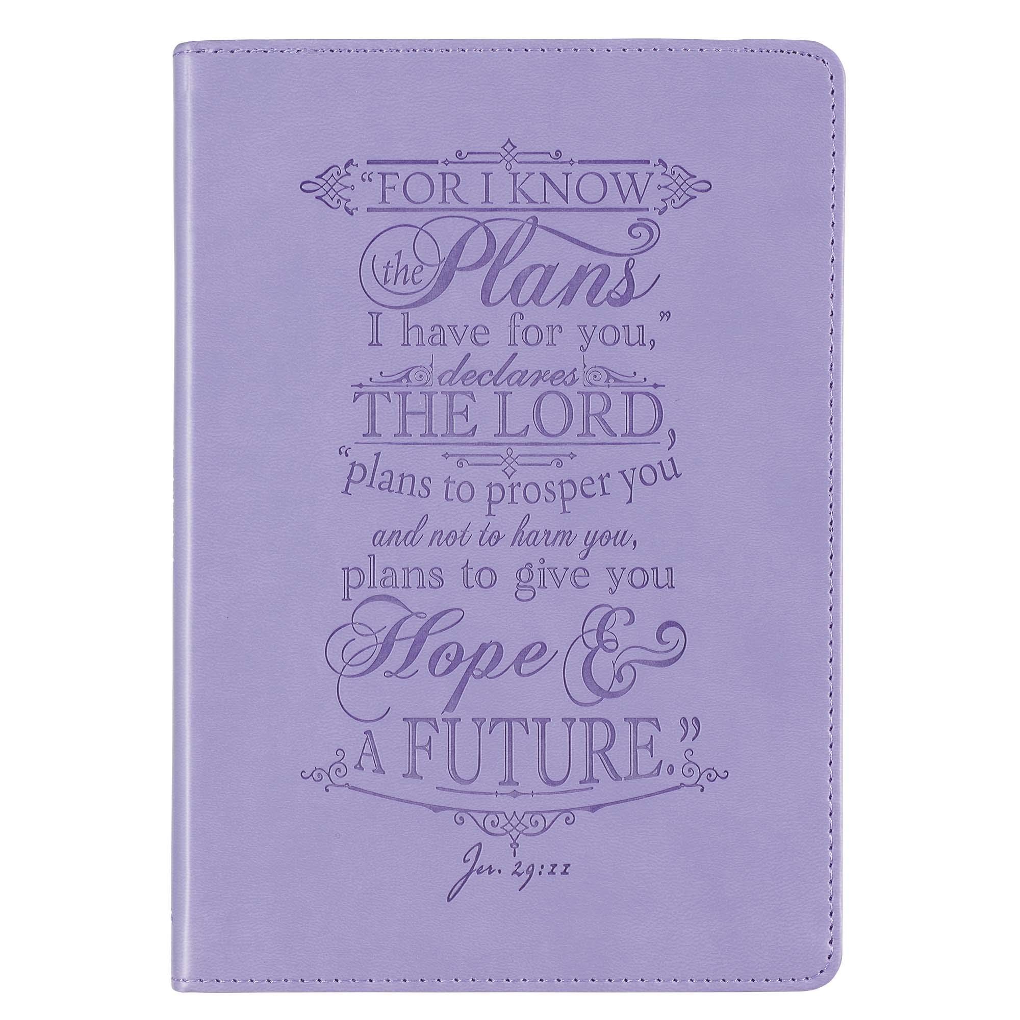 Diario Jeremías 29:11. Imitación piel. Violeta