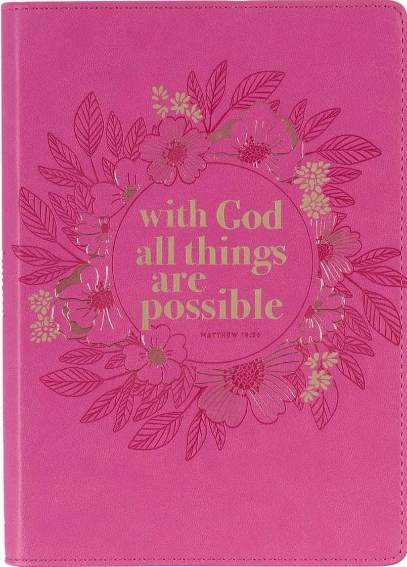 Diario Mateo 19:26. 2 tonos. Rosa (inglés)