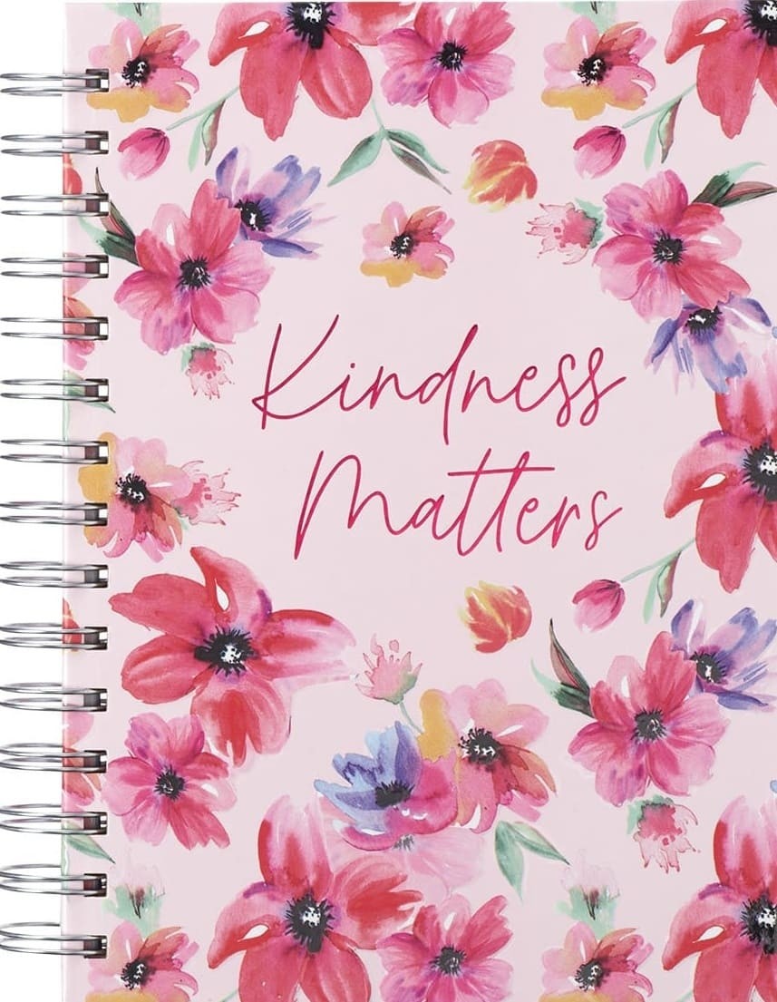 Diario Kindness matters. Tapa dura. Rosa floral. Espiral (inglés)