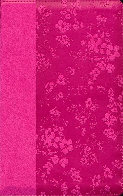 Biblia manual. Letra grande. 2 tonos. Fucsia. Cremallera. Índice - RVR60