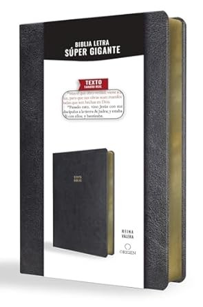 Biblia súper grande. Letra súper gigante. Imitación piel. Negro - RVR09