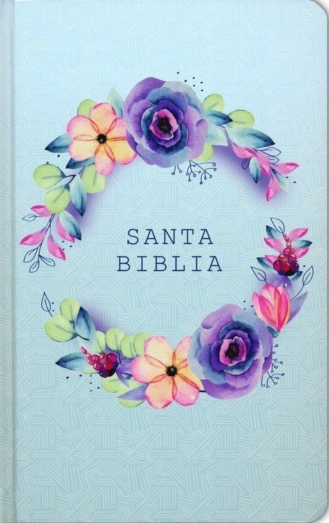 Biblia manual. Edición Nombres de Dios. Letra grande. Tapa dura. Flores azul - RVR60