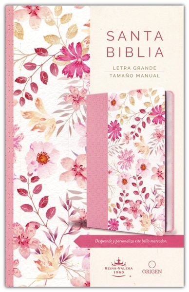Biblia manual. Letra grande. 2 tonos. Rosa/floral - RVR60