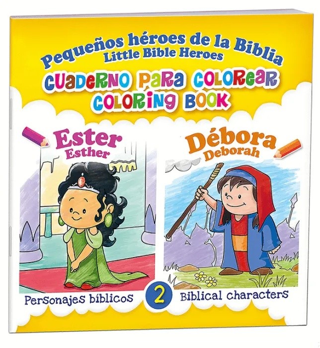 Ester / Débora: Pequeños héroes de la Biblia - Cuaderno para colorear (bilingüe)