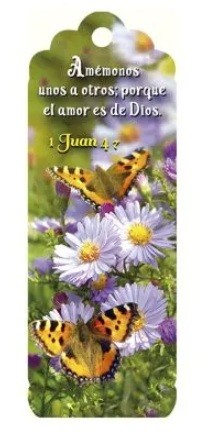 Marcador en 3D para mujer 1 Juan 4:7 (bilingüe)