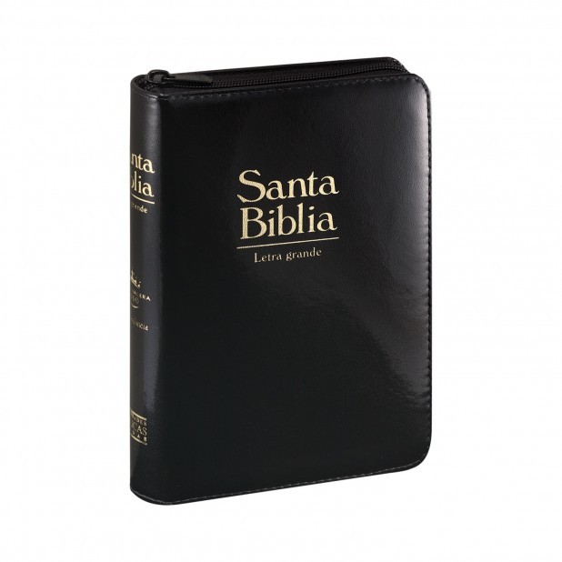 Biblia manual. Letra Grande. Imitación piel acolchada. Negro - RVR60