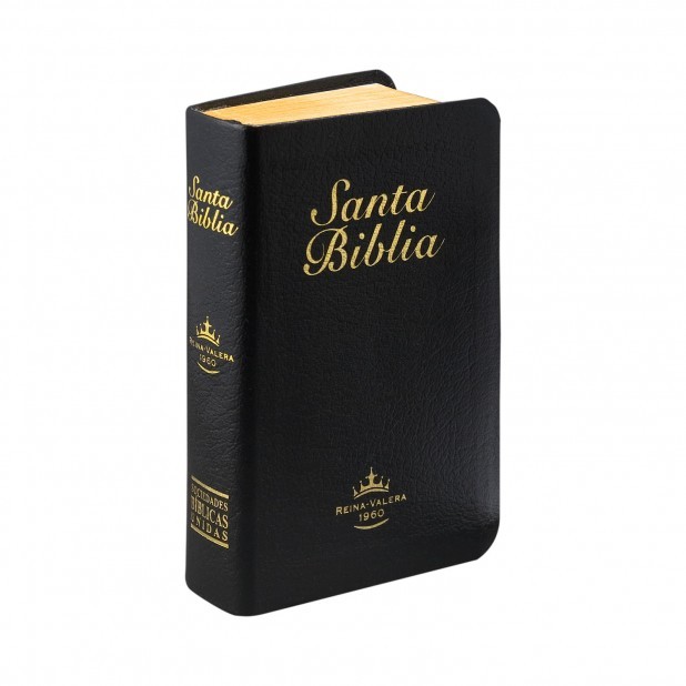 Biblia Mini Bolsillo - RVR60. Piel fabricada. Negro