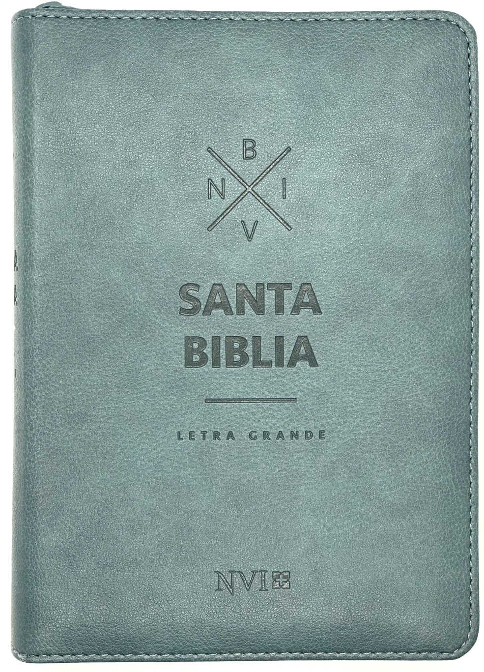 Biblia compacta. Letra grande. 2 tonos. Azul. Cremallera - NVI