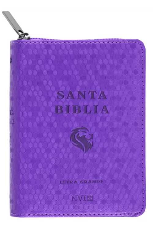 Biblia bolsillo. 2 tonos. Violeta. Cremallera - NVI