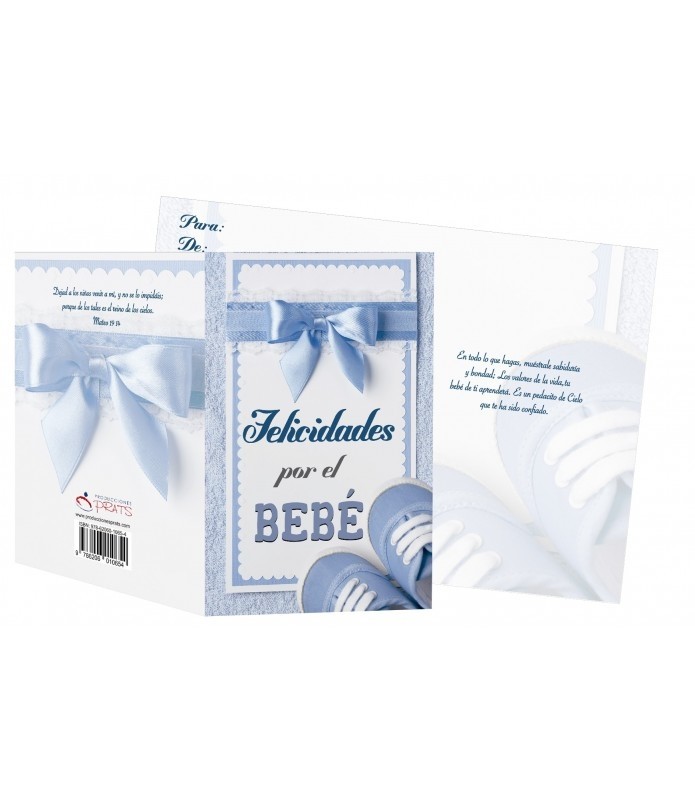 Tarjeta en 3 D Felicidades por el bebé (Mateo 19:14)