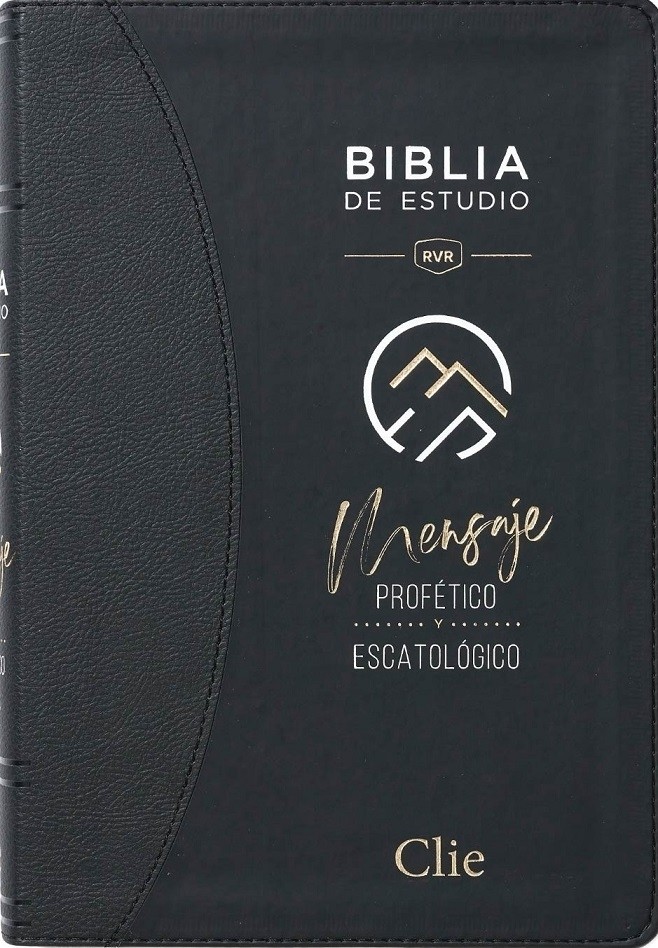 Biblia de estudio mensaje profético y escatológico. 2 tonos. Negro. Índice - RVR77