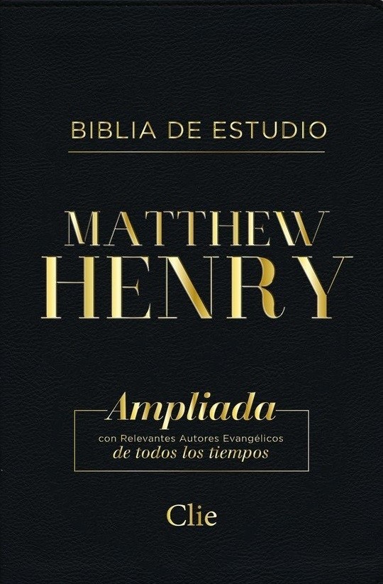 Biblia de estudio Matthew Henry. Piel especial. Negro-Dorado - RVR77.