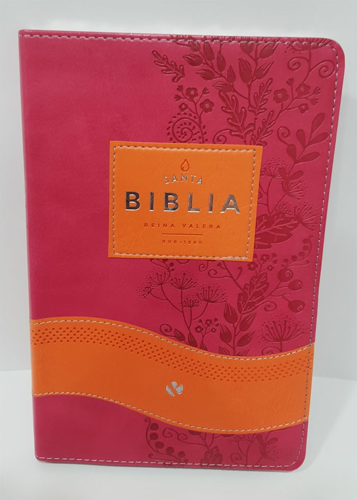 Biblia RVR065c. 2 tonos. Naranja/fucsia - RVR60
