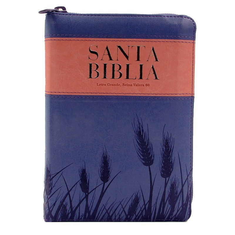 Biblia portátil. Letra grande. 2 tonos. Violeta/rosa. Índice - RVR60