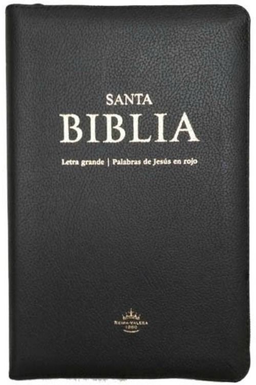 Biblia manual. Letra grande. Imitación piel. Negro. Cremallera. Índice - RVR60