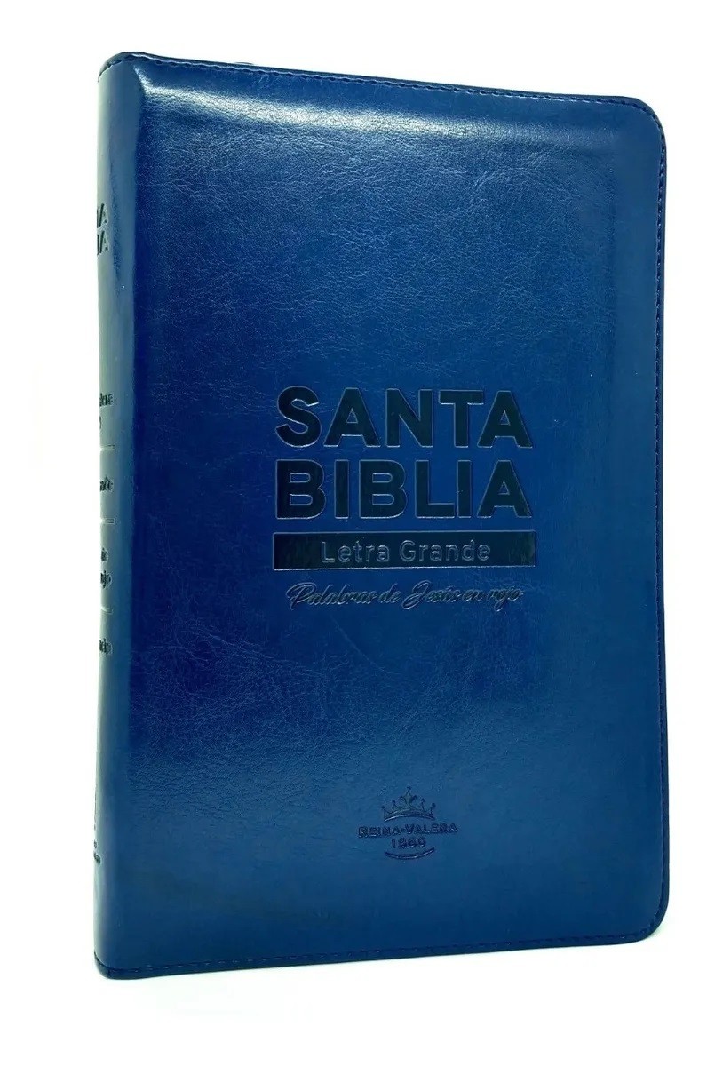 Biblia manual. Letra grande. Imitación piel. Azul. Cremallera. Índice - RVR60