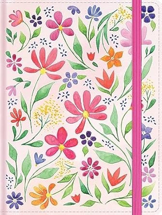 Biblia de apuntes. Manual. Tapa dura entelada. Rosa floreada - RVR60