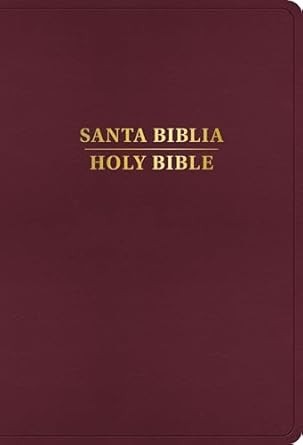 Biblia bilingüe. Súper grande. Letra grande. Imitación piel. Rojizo - RVR60/KJV