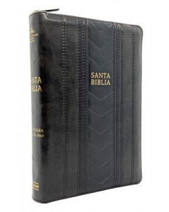 Biblia manual. Letra grande. Imitación piel. Negro. Cremallera. Índice - RVR60