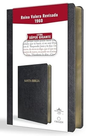 Biblia súper grande. Letra súper gigante. Imitación piel. Negro - RVR60