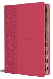 Biblia manual. Letra grande. Ultrafina. 2 tonos. Fucsia. Índice - KJV (inglés)