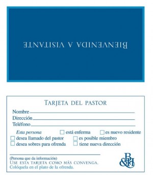 Tarjeta Bienvenida a visitante (pack de 100)