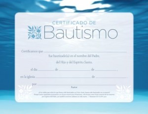 Certificado - Bautismo (pack de 6)