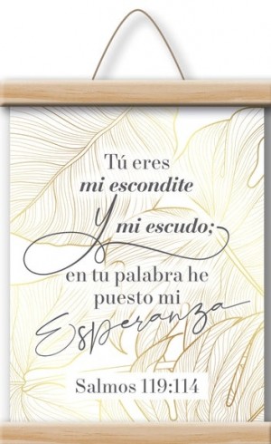 Cuadro enrollable Tú eres mi escondite (Salmo 119:114). Tela