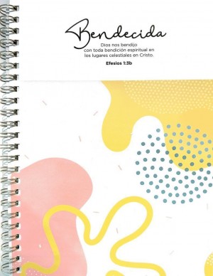 Cuaderno Bendecida (Efesios 1:3b). Rústica. Espiral