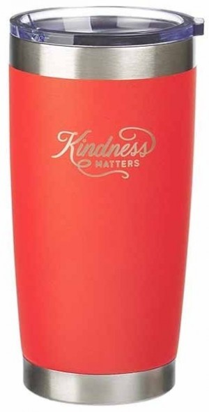 Botella térmica Kindness matters. Acero inoxidable. Naranja oscuro (inglés)