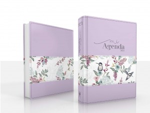 Agenda Deluxe 2021. 2 tonos. Violeta pájaros