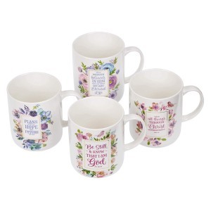 Juego de tazas Inspirational floral (pack de 4)