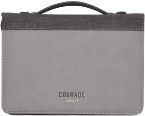 Funda para Biblia Josué 1:9. 2 tonos. Gris - L