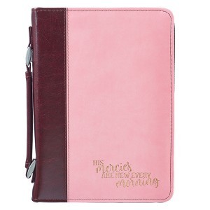 Funda para Biblia His Mercies. 2 tonos. Rosa/marrón - XL
