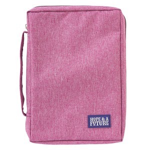 Funda para Biblia Hope and a future. Lona. Rosa - XL