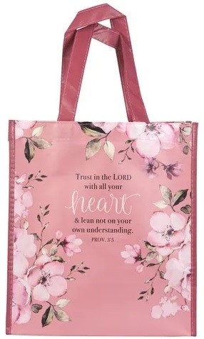 Bolsa Proverbios 3:5. Polipropileno. Rosa floral (inglés)