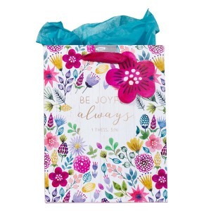 Bolsa de regalo 1 Tedalonicenses 5:16. Papel floral