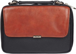 Funda para Biblia Faith. 2 tonos. Negro/marrón - L