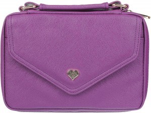 Funda para Biblia Corazón. Imitación piel. Violeta - L