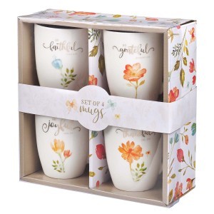 Juego de tazas Grateful floral (pack de 4)