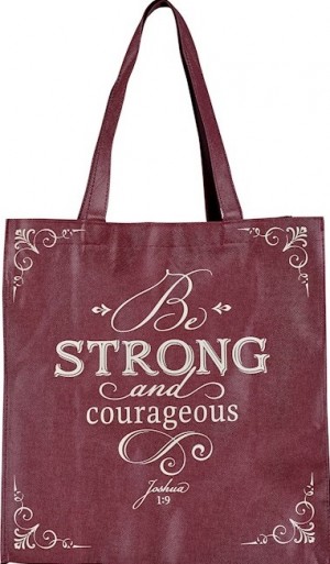 Bolsa Be strong and courageous (Josué 1:9). Polipropileno. Rojizo (inglés)