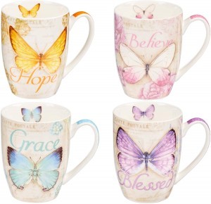 Juego de tazas Butterfly blessings (pack de 4) (inglés)